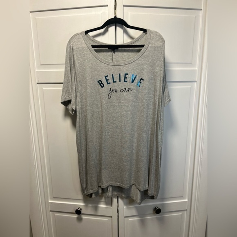 Lane Bryant Shirt Sleeve Tee shirt  Positive Quote BELIEVE YOU CAN SIZE …